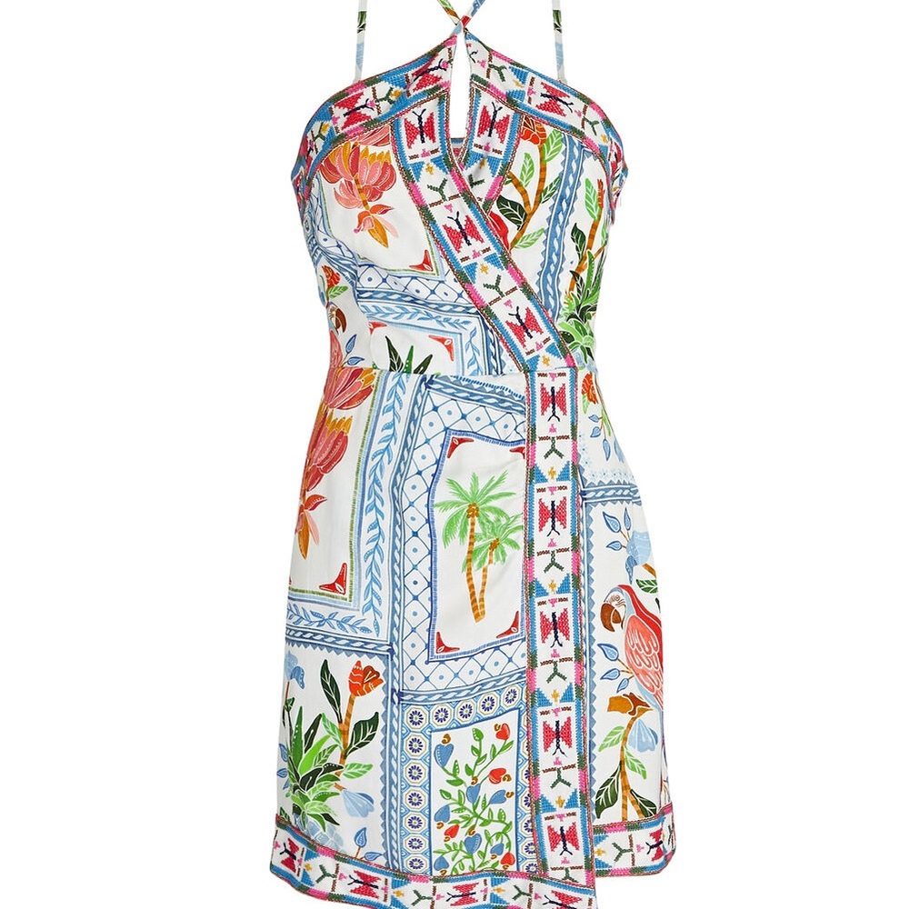 Farm Rio Tropical tiles dress NWT
